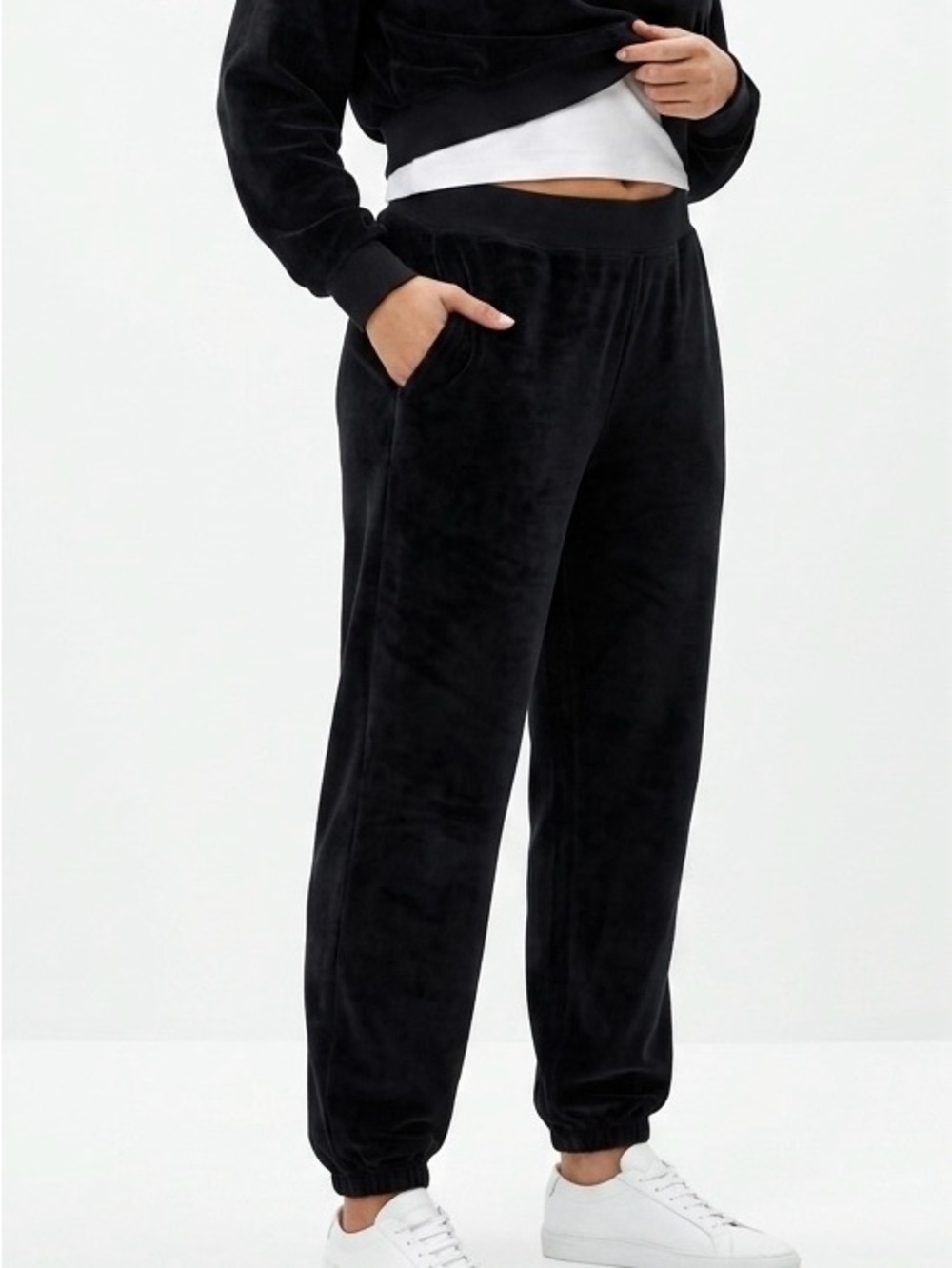 UGG Iris Black Velour Joggers Lounge Pants Size M